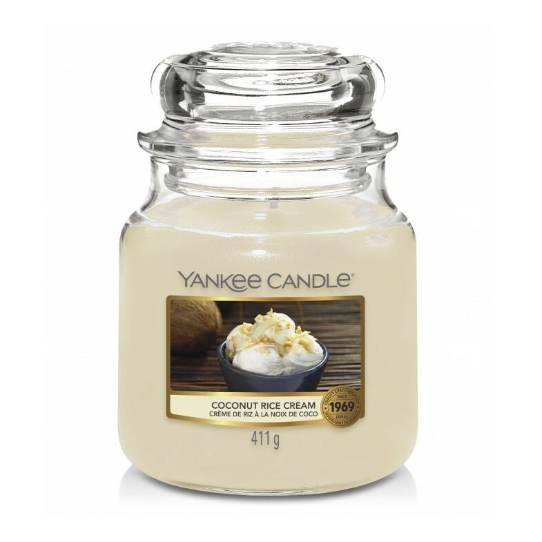 Yankee Candle - Świeca zapachowa COCONUT RICE CREAM średnia 411g 65-75 godziny