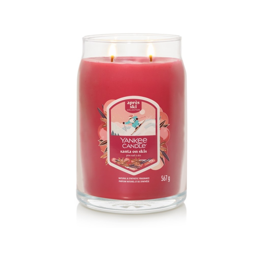 Yankee Candle - Świeca zapachowa SANTA ON SKIS, duża, 567 g, 60–90 godz.