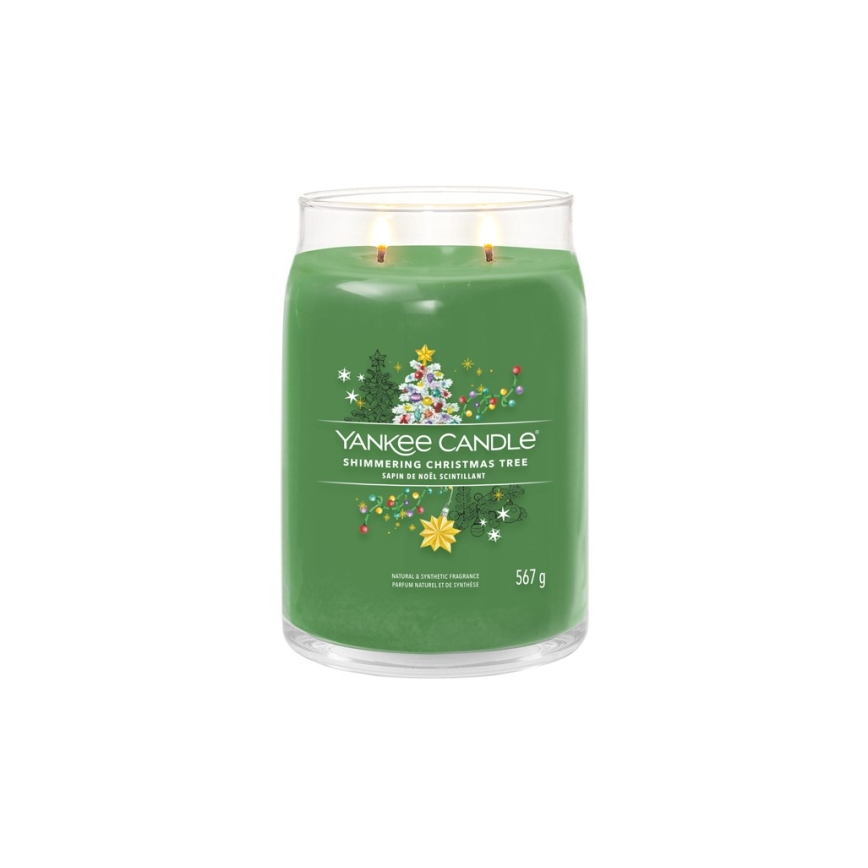 Yankee Candle - Świeca zapachowa SHIMMERING CHRISTMAS TREE duża 567g 60-90 godz.