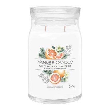 Yankee Candle - Świeca zapachowa WHITE SPRUCE & GRAPEFRUIT duża 567g 60-90 godz.