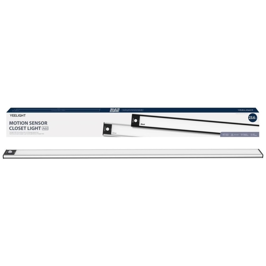 Yeelight - LED regulowane oświetlenie mebli z czujnikiem LED/2,4W/2200 mAh 2700K 60 cm srebrne
