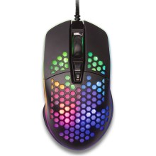 Yenkee - LED RGB Mysz gamingowa 6400 DPI 7 przycisków czarna
