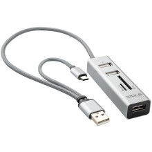 Yenkee - Rozgałęźnik i czytnik kart USB 2.0 i USB-C OTG