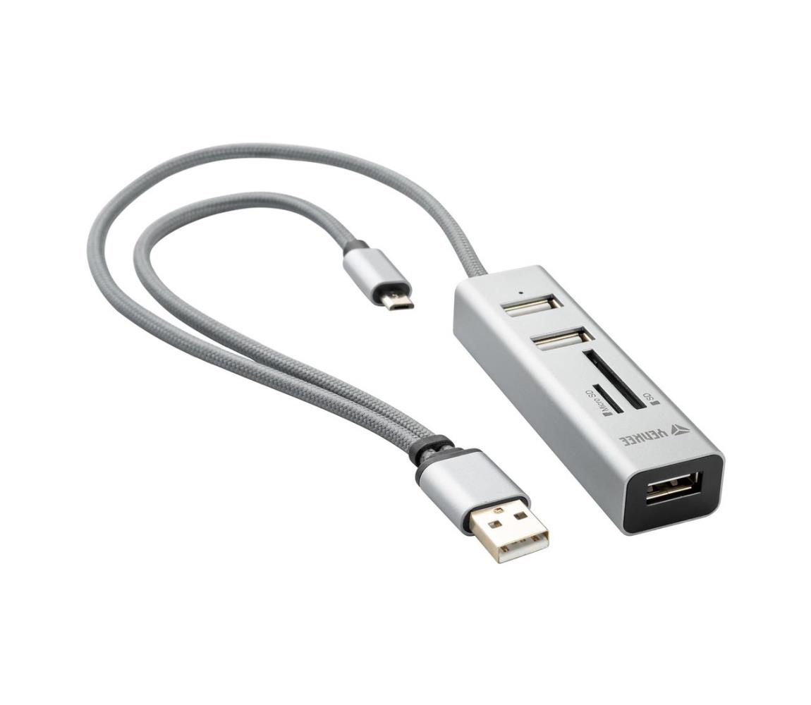 Yenkee - USB Rozgałęznik 2.0 i OTG oraz czytnik kart