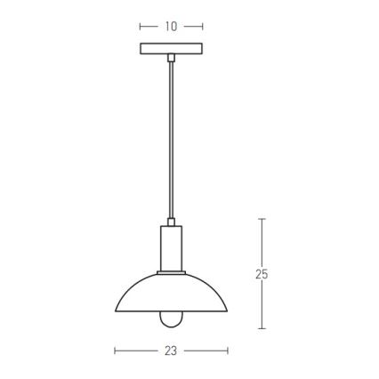Zambelis 180052 - Żyrandol na lince 1xE27/40W/230V czarny