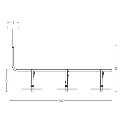 Zambelis 18138-B - LED Żyrandol na lince 3xLED/5W/230V