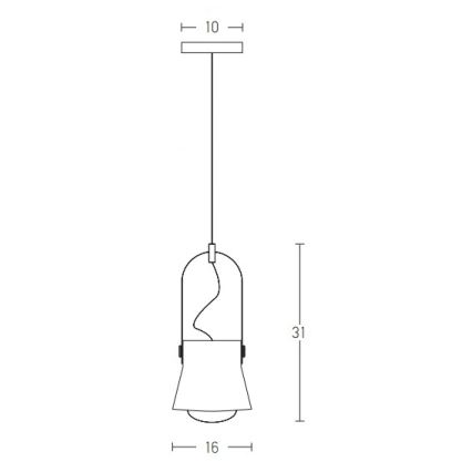 Zambelis 18193 - Żyrandol na lince 1xE27/40W/230V białe