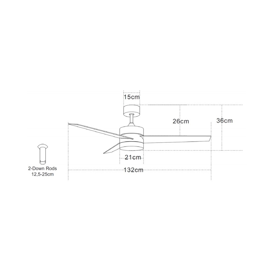 Zambelis 19134 - Wentylator sufitowy LED LED/15W/230V 3000/4000/6000K matowy chrom + pilot zdalnego sterowania