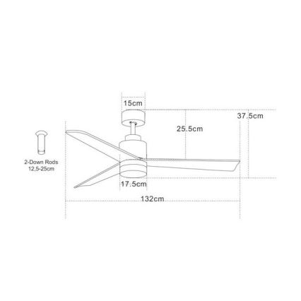 Zambelis 19135 - Wentylator sufitowy LED LED/15W/230V 3000/4000/6000K + pilot zdalnego sterowania