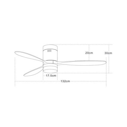 Zambelis 19144 - Wentylator sufitowy LED LED/15W/230V 3000/4000/6000 wiśnia + pilot zdalnego sterowania