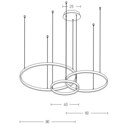 Zambelis 1956-D - LED Żyrandol ściemnialny na lince LED/136W/230V