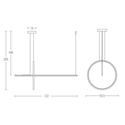 Zambelis 20128 - LED Żyrandol ściemnialny na lince LED/48W/230V