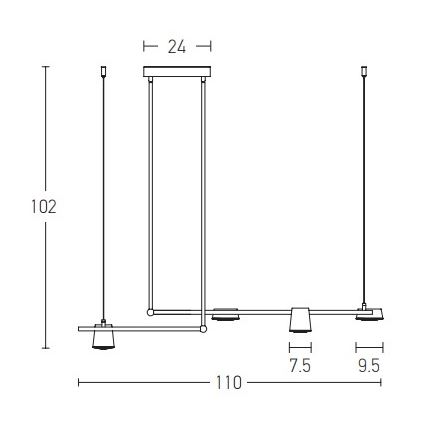 Zambelis 2035 - LED Żyrandol LED/28W/230V