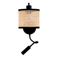 Zambelis 20355 - Lampa ścienna LED 1xE27/40W + LED/3W/230V rattan