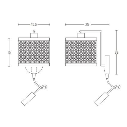Zambelis 20355 - LED Kinkiet 1xE27/40W + LED/3W/230V rattan