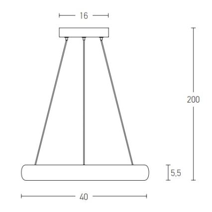 Zambelis 2046 - LED Żyrandol ściemnialny na lince LED/30W/230V śr. 40 cm złoty