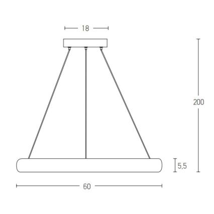 Zambelis 2055 - LED Żyrandol ściemnialny na lince LED/50W/230V śr. 60 cm brązowe