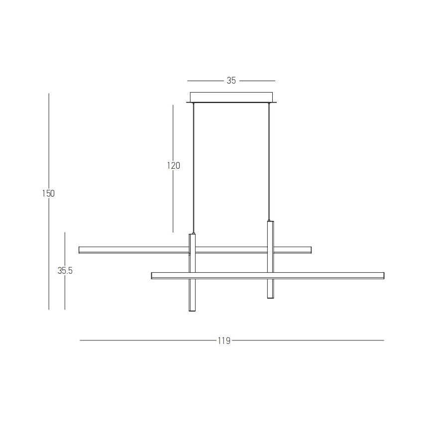 Zambelis 22023 - Regulowany żyrandol LED na linkach LED/41W/230V czarny