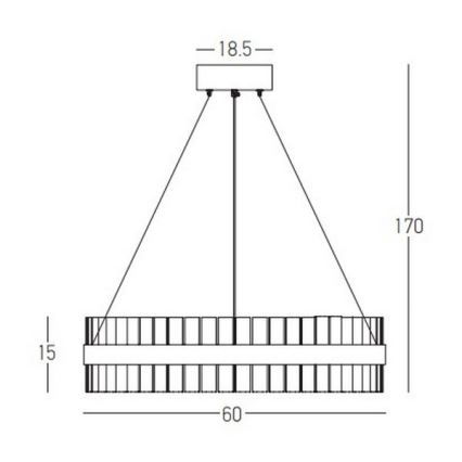 Zambelis 22039 - LED Żyrandol ściemnialny na lince LED/56W/230V złoty