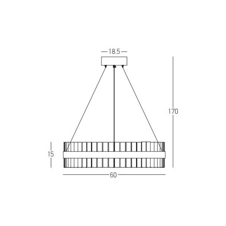 Zambelis 22039 - LED Żyrandol ściemnialny na lince LED/56W/230V złoty