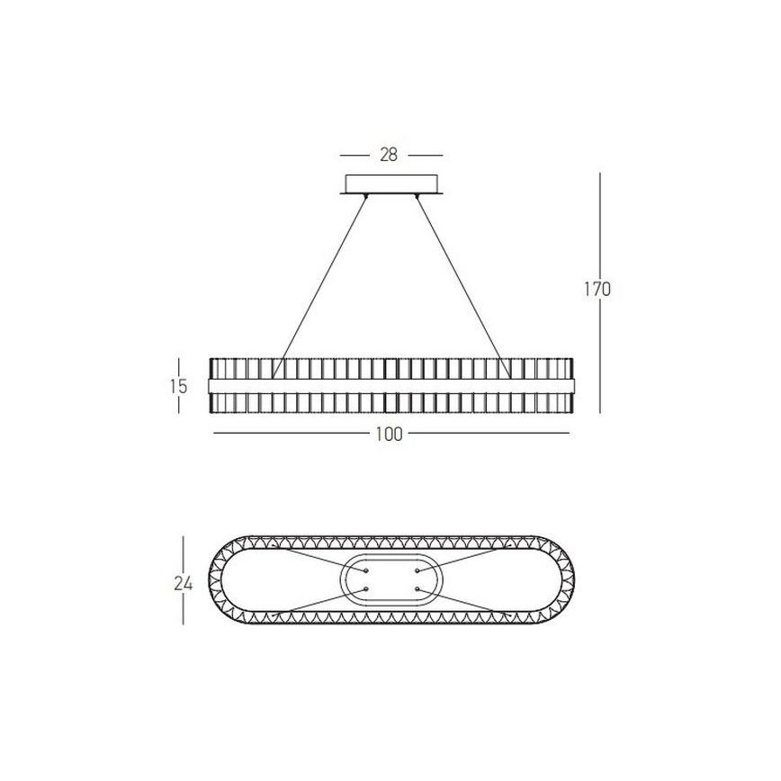 Zambelis 22041 - LED Żyrandol ściemnialny na lince LED/68W/230V złoty