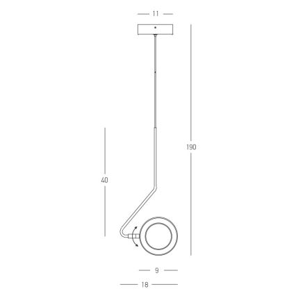 Zambelis 22044 - LED Żyrandol ściemnialny na lince LED/7W/230V CRI90 białe