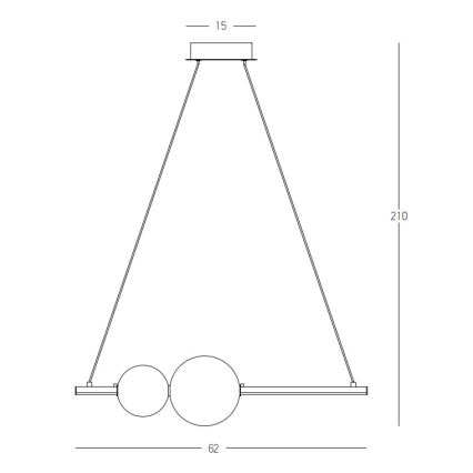 Zambelis 22108 - LED Żyrandol ściemnialny na lince LED/11W/230V złoty