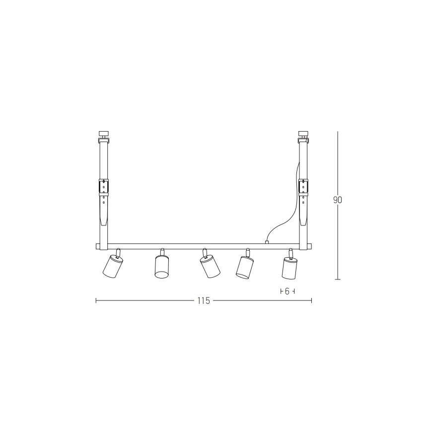 Zambelis 22224 - Żyrandol na lince 5xGU10/25W/230V
