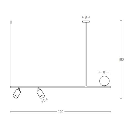 Zambelis 22227 - Żyrandol na lince 2xGU10/25W+G9/9W/230V