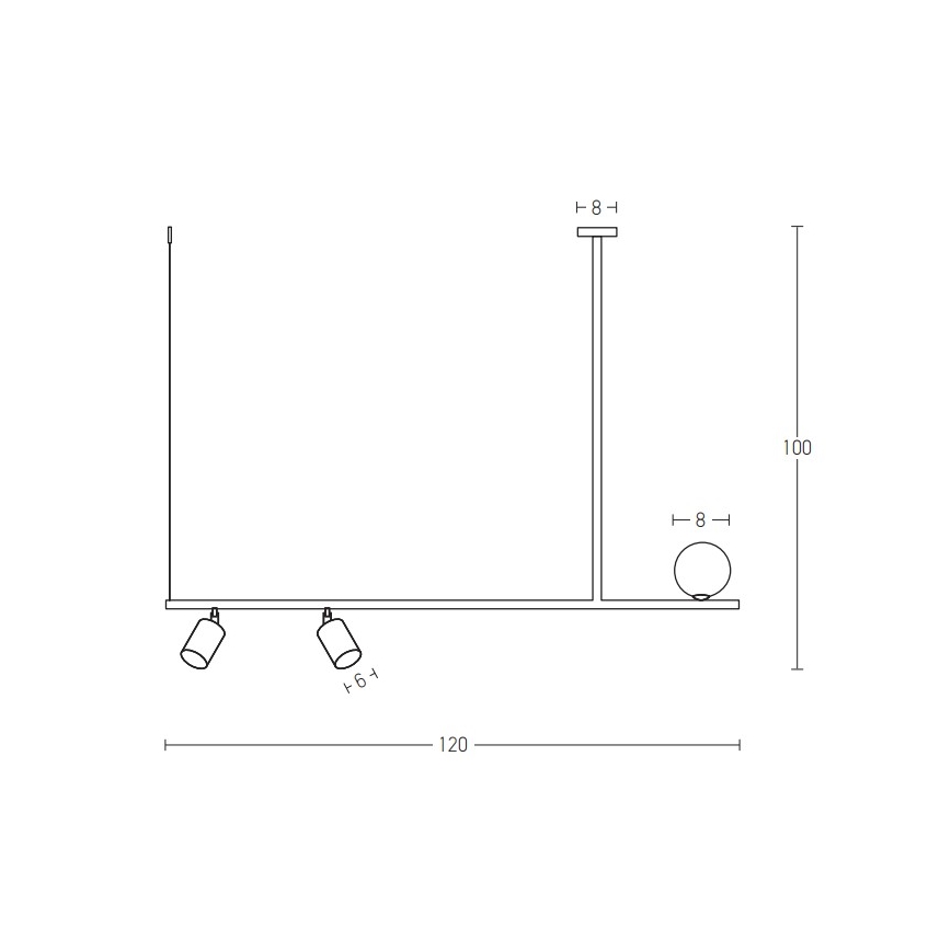 Zambelis 22227 - Żyrandol na lince 2xGU10/25W+G9/9W/230V