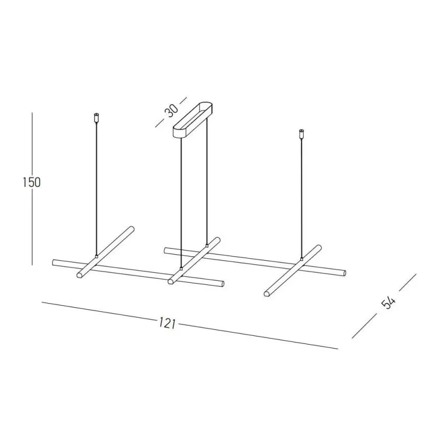 Zambelis 22244 - LED Żyrandol ściemnialny na lince LED/50W/230V czarne
