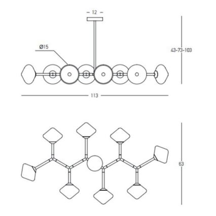 Zambelis 23023 - Żyrandol 8xG9/5W/230V złoty
