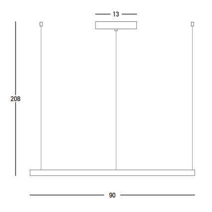 Zambelis 23035 - LED Żyrandol ściemnialny na lince LED/45W/230V 3000K śr. 90 cm czarny