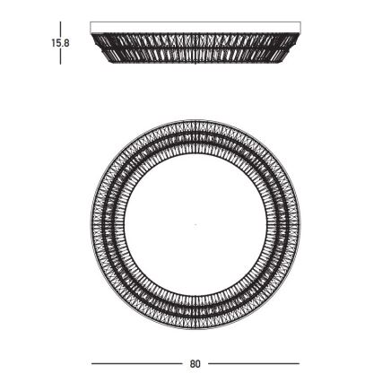 Zambelis 23049 - LED regulowane kryształowe oświetlenie sufitowe LED/55W/230V CRI 90 3000K śr. 80 cm mosiądz