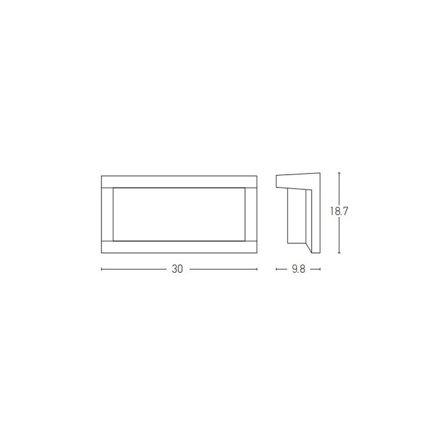 Zambelis E128 - Kinkiet zewnętrzny 1xE27/18W/230V IP54 antracyt