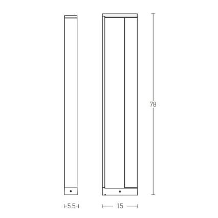 Zambelis E208 - LED Lampa zewnętrzna LED/10W/230V IP54 antracyt