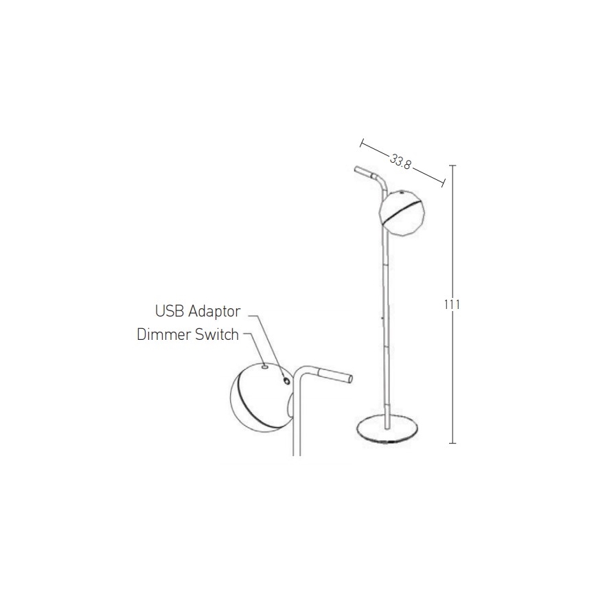 Zambelis E232 - LED Lampa zewnętrzna ściemnialna LED/1,5W/5V IP54 czarne
