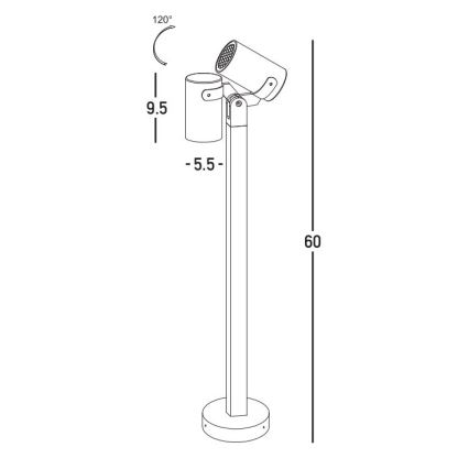 Zambelis E325 - Lampa zewnętrzna 1xGU10/15W/230V IP54 antracyt