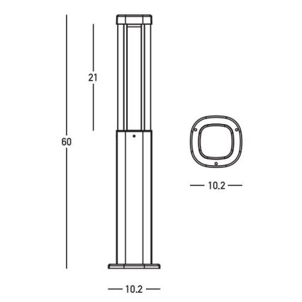 Zambelis E355 - LED Lampa zewnętrzna LED/7W/230V 3000K IP54 antracyt