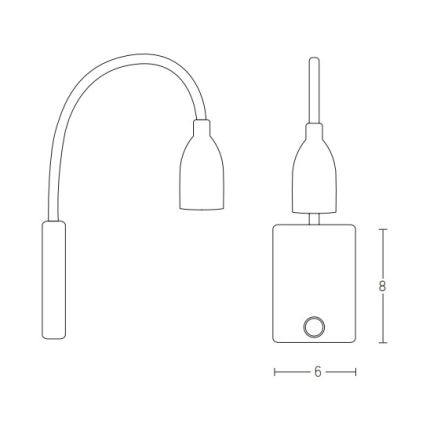 Zambelis H32 - LED Elastyczna lampka  LED/3W/230V czarny