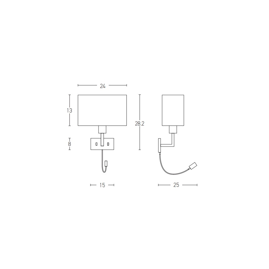 Zambelis H51 - Elastyczna lampa LED LED/3W + 1xE27/40W/230V