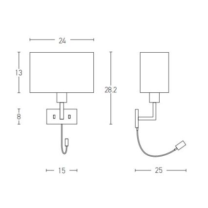 Zambelis H51 - LED Kinkiet LED/3W + 1xE27/40W/230V