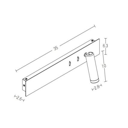 Zambelis H54 - LED Kinkiet LED/3W + LED/10W/230V czarne