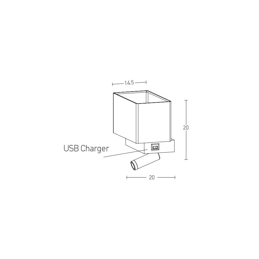Zambelis H59 - LED Kinkiet LED/3W + 1xE27/40W/230V czarne