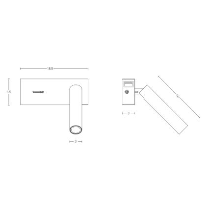 Zambelis H74 - LED Kinkiet LED/3W/230V USB białe