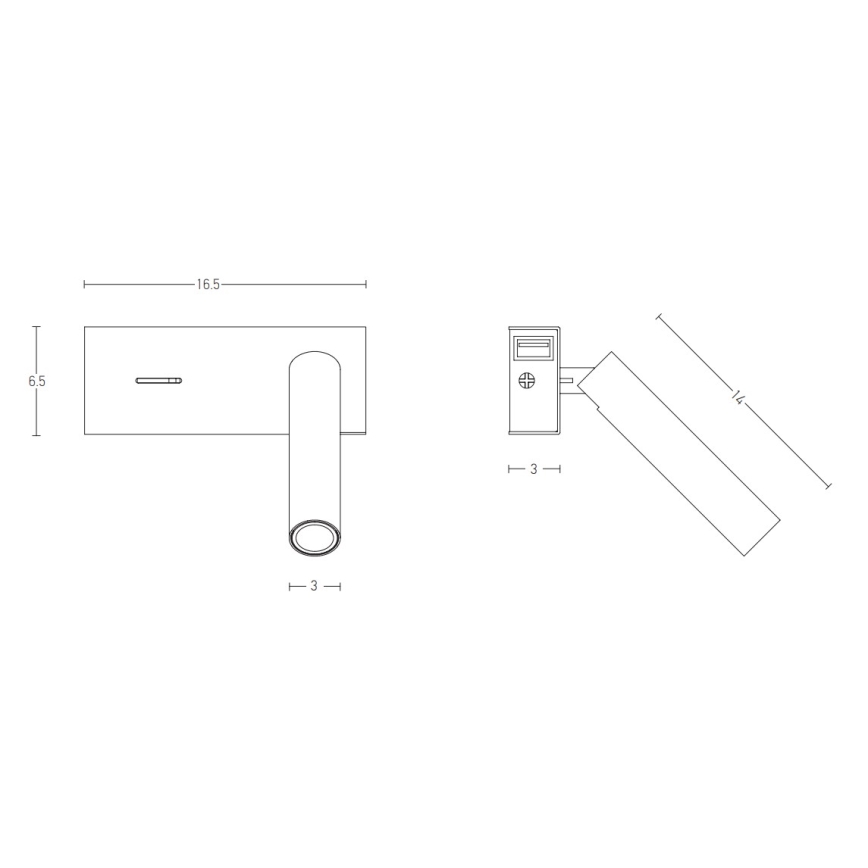Zambelis H74 - LED Kinkiet LED/3W/230V USB białe