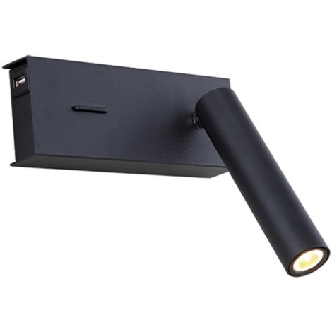 Zambelis H75 - LED Kinkiet LED/3W/230V USB czarne