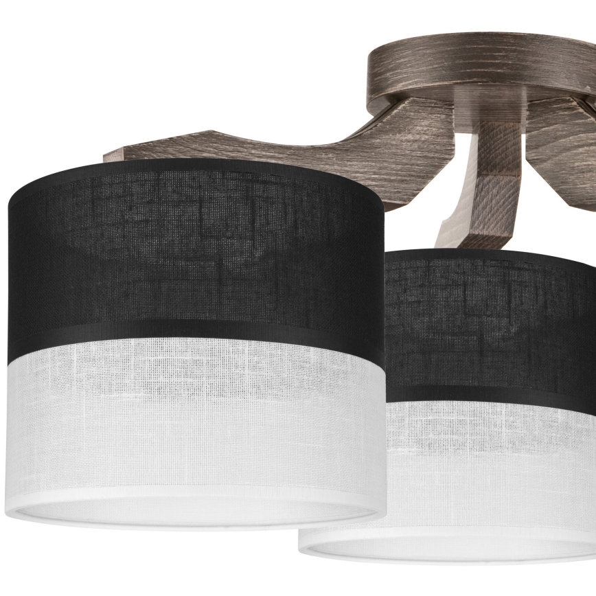 Klosz zamienny do żyrandoli, kinkietów oraz lamp stołowych ANDREA E27 śr. 16 cm czarny/biały