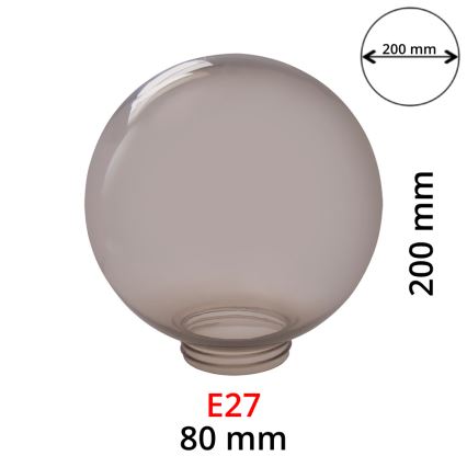 Zamienny przydymiony abażur do lamp ściennych E27 śr. 20 cm