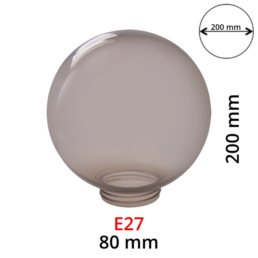 Zamienny przydymiony abażur do lamp ściennych E27 śr. 20 cm